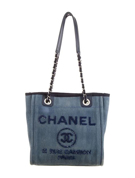 chanel mini denim|chanel denim shopping tote.